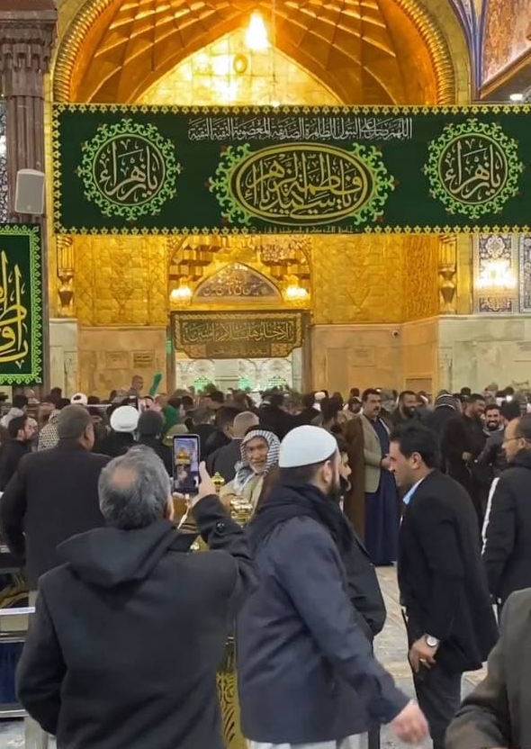 تشرف 500 زائر ایرانی به کربلا همزمان با میلاد حضرت زهرا/ کربلا غرق نور شد+ عکس و فیلم