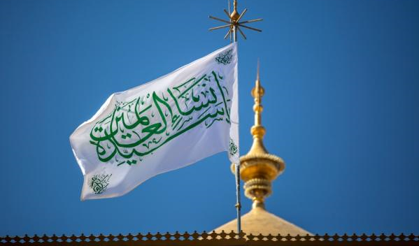 حرم امام علی(ع) در سالروز میلاد فاطمه زهرا(س) گلباران شد+عکس و فیلم