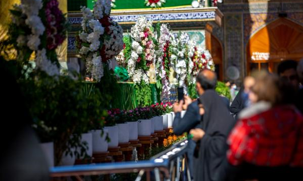 حرم امام علی(ع) در سالروز میلاد فاطمه زهرا(س) گلباران شد+عکس و فیلم