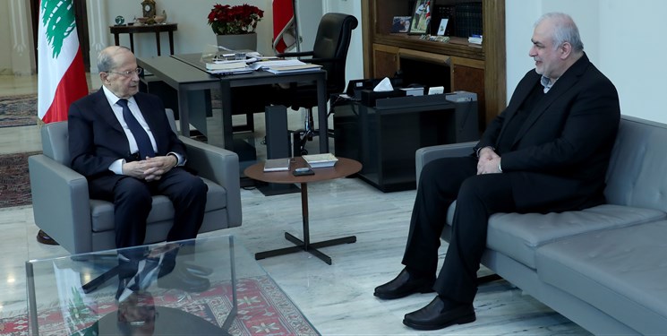 دیدار رئیس فراکسیون پارلمانی حزب‌الله با رئیس جمهور لبنان