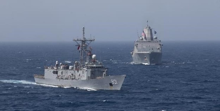 رزمایش دریایی مصر و آمریکا به بهانه تامین امنیت در دریای سرخ