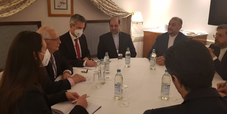 دیدار و گفت‌وگوی امیرعبداللهیان با مسئول سیاست خارجی اتحادیه اروپا در مونیخ