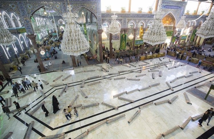 فرش‌های حرم امام حسین(ع) نو شد+عکس