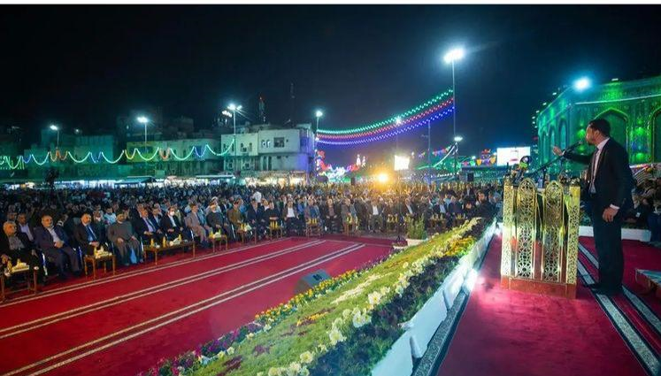 جشن میلاد حضرت عباس در کربلا برگزار شد/ کیک تولد 313 متری در بین‌الحرمین +فیلم
