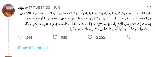 افشاگر سعودی: حوادث مسجدالأقصی حاصل هماهنگی تل‌آویو با کشورهای عربی است