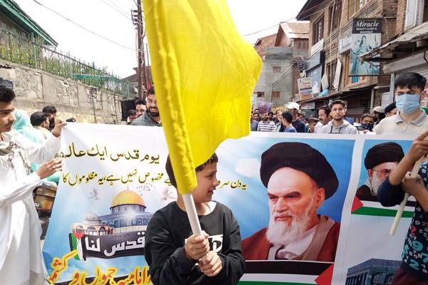 راهپیمایی روز قدس در کشمیر + تصاویر