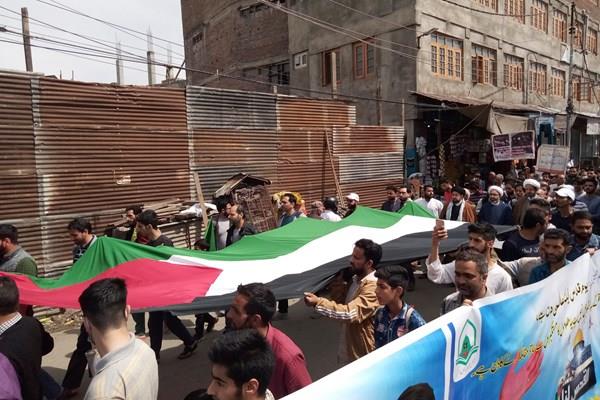 راهپیمایی روز قدس در کشمیر + تصاویر