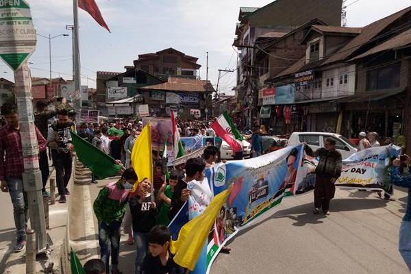 راهپیمایی روز قدس در کشمیر + تصاویر