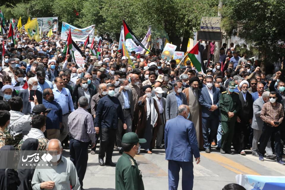 شور حماسه روز قدس در شهرستان‌های کرمان از قاب دوربین