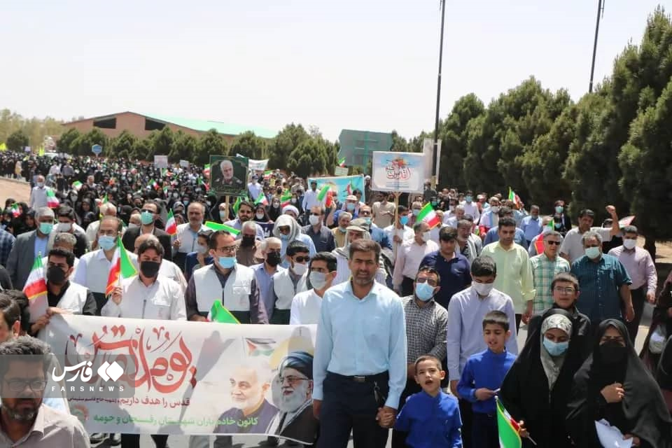 شور حماسه روز قدس در شهرستان‌های کرمان از قاب دوربین