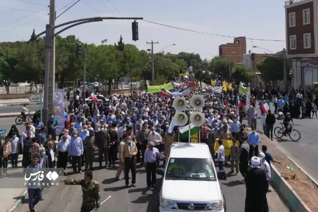 شور حماسه روز قدس در شهرستان‌های کرمان از قاب دوربین