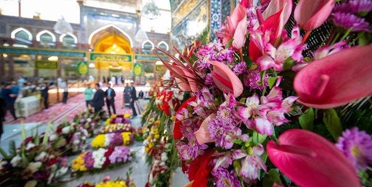 گل‌آرایی حرم امام حسین در جشن میلاد امام حسن+عکس و فیلم