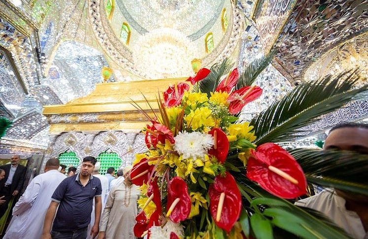 گل‌آرایی حرم امام حسین در جشن میلاد امام حسن+عکس و فیلم