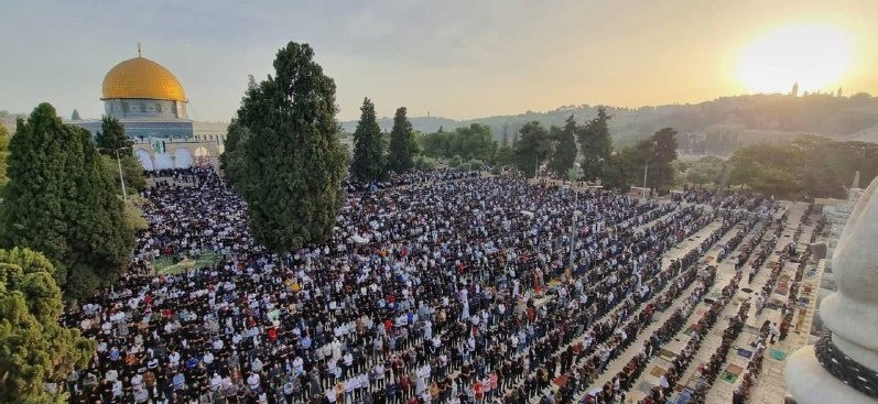 حال و هوای عید فطر در فلسطین؛ مسجدالاقصی میزبان 200 هزار نمازگزار