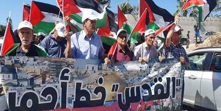 راهپیمایی پرچم فلسطینی‌ها در رام الله برگزار می‌شود