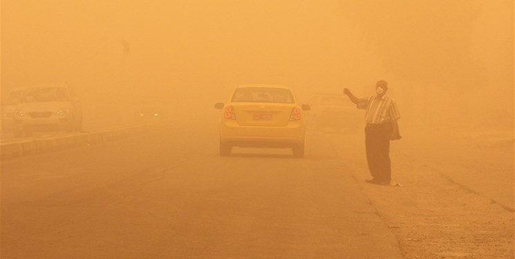 طوفان گرد و غبار در عراق؛ پروازهای بغداد و نجف متوقف شد+عکس و فیلم