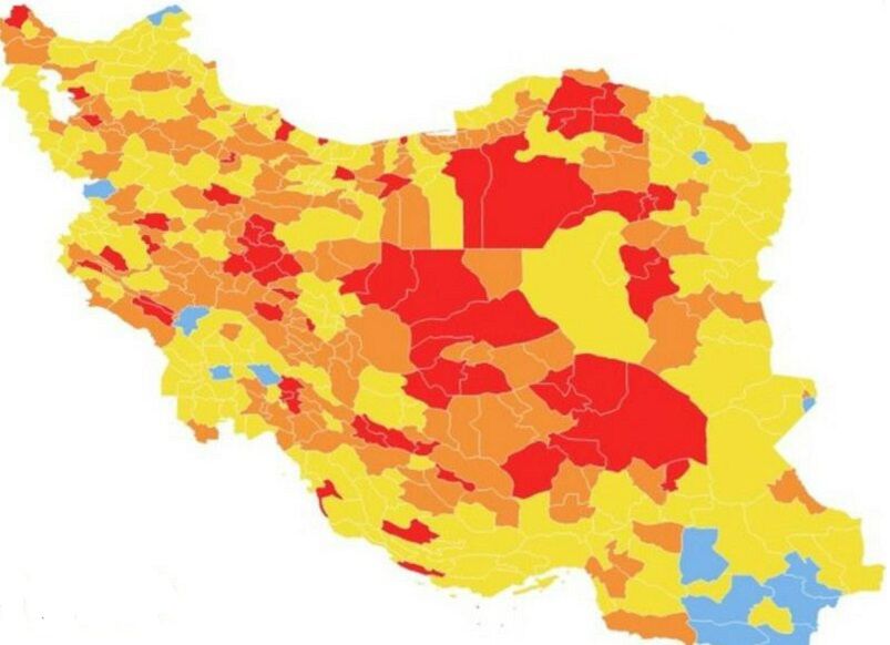 کاهش شهرهای قرمز استان سمنان در رنگ‌بندی جدید کرونایی