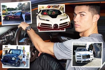 عکس| پارکینگ ماشینهای لوکس رونالدو؛ ۱۰۰۰ میلیارد در خانه Cr7
