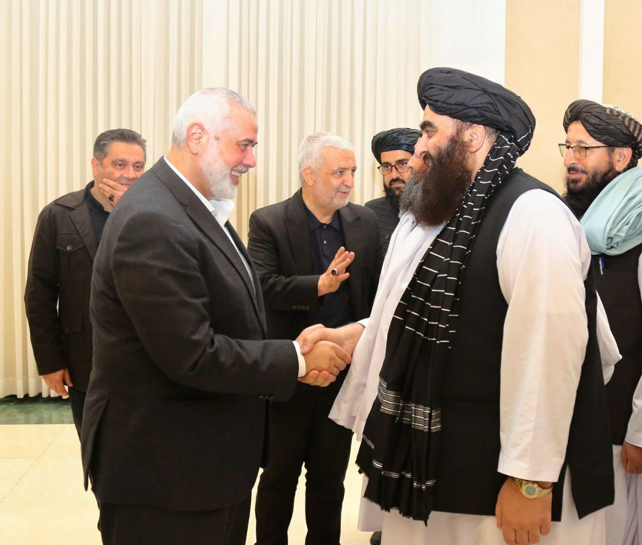 دیدار هیات طالبان با اسماعیل هنیه در تهران (عکس)