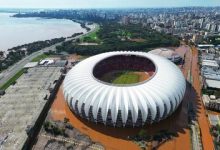 عکس| ورزشگاه جام جهانی در سیل غرق شد!