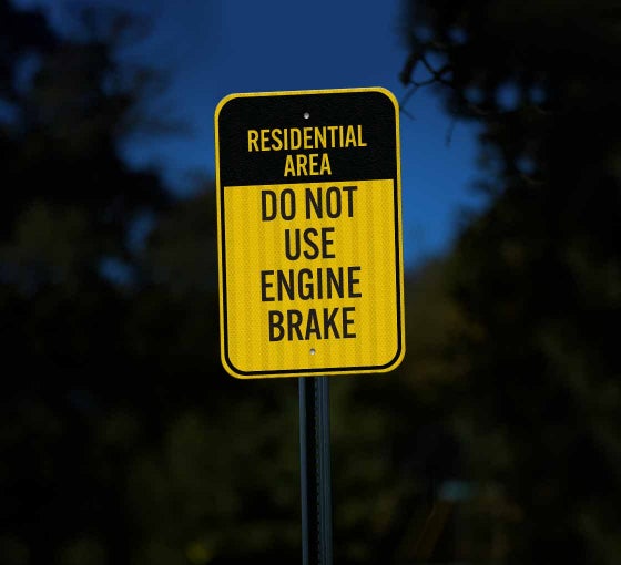 Shop for Do Not Use Engine Brake Aluminum Sign (HIP Reflective) | Best of  Signs