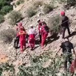 نجات زن باردار ۲۰ ساله سقوط کرده از ارتفاعات ۱۵۰ متری کن