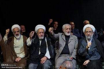 حضور چهره های مطرح در مراسم بزرگداشت سردار سپهبد شهید محمد باقری/ زاکانی با دست شکسته حاضر شد +تصویر