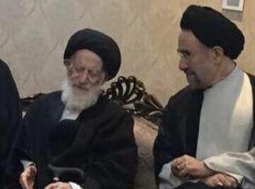 احوال پرسی آیت الله شبیری زنجانی از سیدمحمد خاتمی