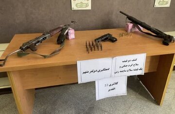 کشف وینچستر شکاری از مخفیگاه دو متهم