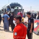 ۱۶ مصدوم در تصادف مینی‌بوس حامل زائران ایرانی در محور نجف به کربلا/عکس