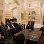 دیدار لاریجانی با نخست وزیر لبنان/ لبخند هیات ایرانی و ژست خاص رییس کمیسیون امنیت ملی + عکس