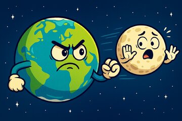 ماه در حال فرار کردن از زمین است