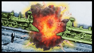 کوبیدن قطارها به یکدیگر، سرگرمی عجیب آمریکایی‌ها