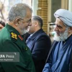 فرماندهان سپاه در مراسم ترحیم پدر حسین طائب/ حداد عادل و مخبر هم بودند + عکس
