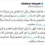 قدردانی ولایتی از خانواده سقاب اصفهانی/ماجرای بیماری که در بیمارستان مسیح دانشوری جان دوباره گرفت